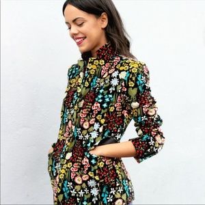 Boden Velvet Floral Blazer NTW